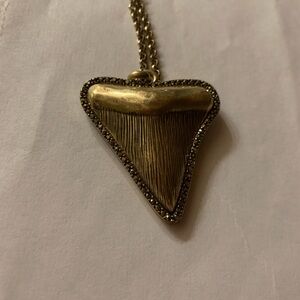 Gold Shark Tooth Pendant Necklace